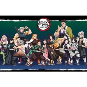 Trends New Sealed Poster 22.375 x 24 Demon Slayer Line Up RP 22629
